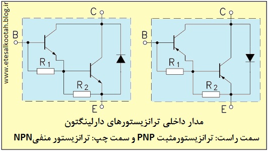مدار داخلی ترانزیستورهای دارلینگتون مدار داخلی ترانزیستورهای دارلینگتون