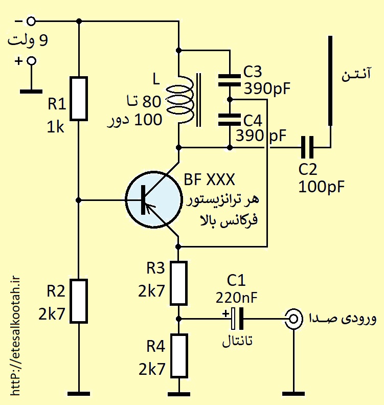 مدار کامل فرستنده کوچک موج متوسط مدار کامل فرستنده کوچک موج متوسط